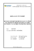 Kế toán tập hợp chi phí sản xuất và tính giá thành sản phẩm tại công ty tnhh sản xuất thương mại dây và cáp điện tài trường thành