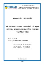 Kế toán doanh thu chi phí và xác định kết quả hoạt động kinh doanh tại công ty tnhh tân nhật thái