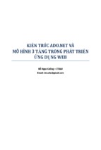 Kiến trúc ado.net và mô hình 3 tầng trong phát triển ứng dụng web