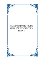 Phác đồ điều trị trong khoa hồi sức cấp cứu phần 2