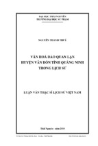 Văn hoá đảo quan lạn huyện vân đồn tỉnh quảng ninh trong lịch sử