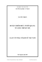 Huyện chiêm hoá  tuyên quang nửa đầu thế kỷ xix