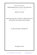 đánh giá hiệu quả canh tác trên đất dốc ở huyện mù cang chải   tỉnh yên bái