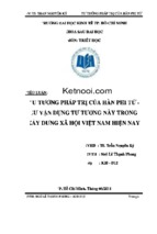 Tư tưởng pháp trị của hàn phi tử   sự vận dụng tư tưởng này trong xây dựng xã hội việt nam hiện nay