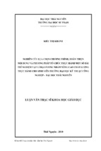 Nghiên cứu lựa chọn chương trình hoàn thiện nội dung và phương pháp tổ chức thực hành một số bài thí nghiệm vật lí đại cương nhằm nâng cao chất lượng thực hành cho sinh viên trường đại học