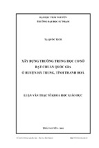 Xây dựng trường trung học cơ sở đạt chuẩn quốc gia ở huyện hà trung, tỉnh thanh hoá