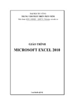 Giáo trình microsoft excel 2010