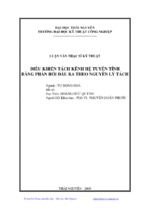 điều khiển tách kênh hệ tuyến tính bằng phản hồi đầu ra theo nguyên lý tách