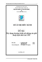 Xây dựng chương trình mô phỏng các giải thuật định thời cho cpu
