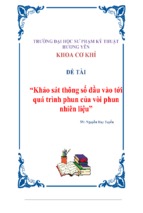 đề tài khảo sát thông số đầu vào tới quá trình phun của vòi phun nhiên liệu”