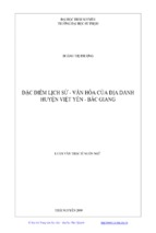 đặc điểm lịch sử   văn hóa của địa danh huyện việt yên   bắc giang