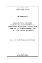 Phối hợp sử dụng thí nghiệm và phương tiện công nghệ thông tin trong dạy học một số định luật vật lí phần cơ học (vật lí 10   cơ bản) nhằm phát triển, tư duy vật lí cho học sinh miền núi