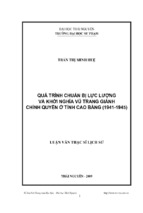 Quá trình chuẩn bị lực lượng và khởi nghĩa vũ trang giành chính quyền ở tỉnh cao bằng 1941 1945