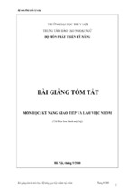 Bài giảng kỹ năng giao tiếp và làm việc nhóm