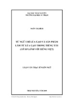 Từ ngữ chỉ lúa gạo và sản phẩm làm từ lúa gạo trong tiếng tày (có so sánh với tiếng việt)