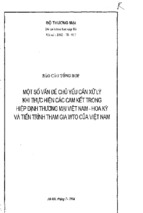 Một số vấn đề chủ yếu cần xử lý khi thực hiện các cam kết trong hiệp định thương mại việt nam   mỹ và tiến trình tham gia wto của việt nam   tài liệu, ebook, giáo trình
