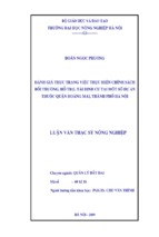 Luận văn thạc sĩ nông nghiệp đánh giá thực trạng việc thực hiện chính sách bồi trường