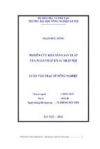 Luận văn thạc sĩ nông nghiệp nghiên cứu khả năng sản xuất của giống ngan pháp r71 sl nhập nộ