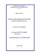 Luận văn thạc sĩ nông nghiệp nghiên cứu phát triển kinh tế nông thôn gắn với du lịch ở huyện lăk