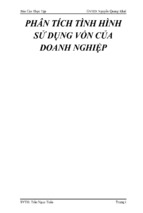 Báo cáo thực tập phân tích tình hình sử dụng vốn của doanh nghiệp