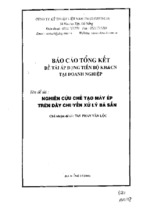 Báo cáo tổng kết đề tài áp dụng tiến bộ khoa học và công nghệ tại doanh nghiệp nghiên cứu chế tạo máy éo trên dây chuyền xử lý bã sắn