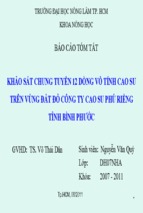 Báo cáo tóm tắt  khảo sát chung tuyển 12 dòng vô tính cao su trên vùng đất đỏ công ty cao su phú riềng tỉnh bình phước