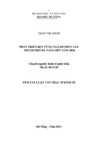 Luận văn thạc sĩphát triển bền vững ngành thủy sản thành phố đà nẵng đến năm 2020