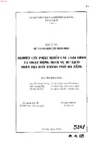 Báo cáo đề tài nckh nghiên cứu phát triển các loại hình và hoạt động dịch vụ du lịch trên địa bàn thành phố đà nẵng
