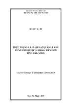 Luận văn thạc sĩ lâm nghiệp thực trạng và giải pháp quản lý khu rừng phòng hộ vành đai biên giới tỉnh đắk nông