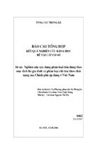 Nghiên cứu xây dựng phân loại tiêu dùng theo mục đích hộ gia đình và phân loại chi tiêu theo chức năng của chính phủ áp dụng ở việt nam