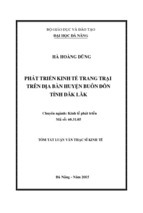 Luận văn thạc sĩ kinh tế phát triển kinh tế trang trại trên địa bàn huyện buôn đôn tỉnh đăklăk