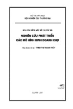 Báo cáo tổng kết đề tài cáp bộ nghiên cứu phát triển các mô hình kinh doanh chợ