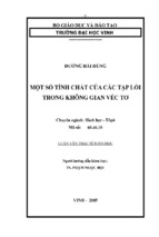 Một số tính chất của các tập lồi trong không gian véc tơ