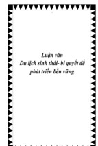 Luận văn du lịch sinh thái  bí quyết để phát triển bền vững