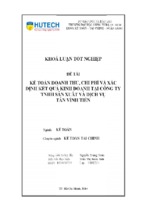 Kế toán doanh thu, chi phí và xác định kết quả kinh doanh tại công ty tnhh sản xuất và dịch vụ tân vĩnh tiến