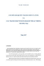 Cơ chế giải quyết tranh chấp của wto các tranh chấp về hàng rào kỹ thuật trong thương mại