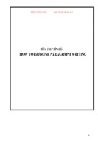 How to improve paragraph writing