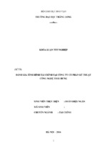 đề tài đánh giá tình hình tài chính tại công ty cổ phần kỹ thuật công nghệ thái hưng   đh thăng long