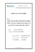 Báo cáo một số giải pháp nhằm hoàn thiện công tác quản trị nguồn nhân lực tại công ty bảo vệ sóc trăng