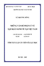 Luật học những vấn đề pháp lý về tập đoàn kinh tế tại việt nam