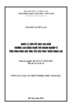 Luận án tiến sỹ quản lý giáo dục quản lý liên kết đào tạo giữa trường cao đẳng nghề với doanh nghiệp ở tỉnh vĩnh phúc đáp ứng nhu cầu phát triển nhân lực