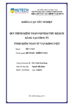 Báo cáo quy trình kiểm toán khoản mục nợ phải thu khách hàng tại công ty tnhh kiểm toán tư vấn rồng việt