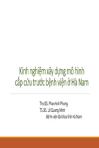 Kinh nghiệm xây dựng mô hình cấp cứu trước bệnh viện ở hà nam