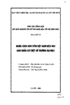 Báo cáo tổng hợp kết quả nghiên cứu đề tài khoa học cấp bộ  nhân cách sinh viên việt nam hiện nay.