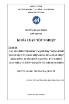 Các giải pháp nhằm đẩy mạnh hoạt động kinh doanh dịch vụ giao nhận hàng hóa xuất nhập khẩu bằng đường biển tại công ty cổ phần giao nhận và tiếp vận quốc tế interlogistics