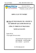 Kế toán doanh thu chi phí và xác định kết quả kinh doanh tại công ty tnhh xuất nhập khẩu ngôi sao sài gòn