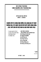 đề tài nckh cấp bộ nghiên cứu tác động ảnh hưởng của hàng rào kỹ thuật thương mại (tbt) nhật bản đối với xuất khẩu hàng nông, lâm, thuỷ sản của việt nam và giải pháp khắc phục
