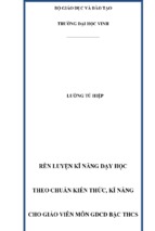 Tên đề tài rèn luyện kĩ năng dạy học theo chuẩn kiến thức, kĩ năng cho giáo viên môn gdcd bậc thcs