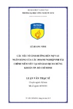 Các yếu tố ảnh hưởng đến nợ vay ngân hàng của các doanh nghiệp phi tài chính niêm yết tại sở giao dịch chứng khoán thành phố hồ chính minh.encrypted