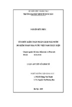 Luận án tiến sĩ tổ chức kiểm toán ngân sách nhà nước do kiểm toán nhà nước việt nam thực hiện